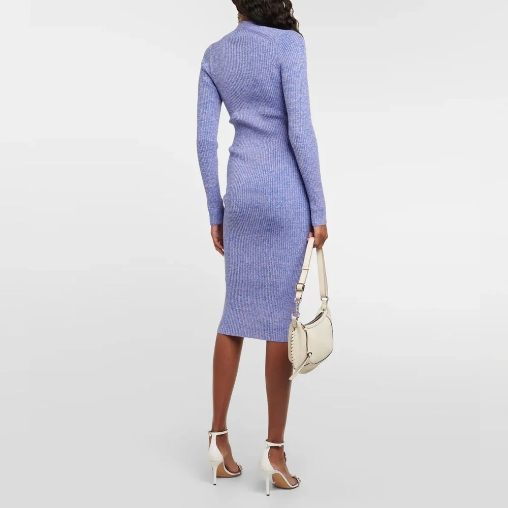 NWT Isabel Marant Zael lavender midi knit dress 36 - Picture 5 of 11